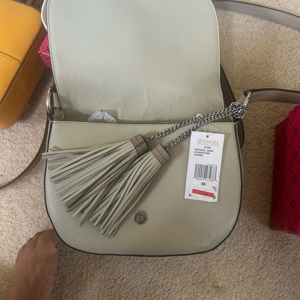 Michael Kors Cream Crossbody Bag with Tassel